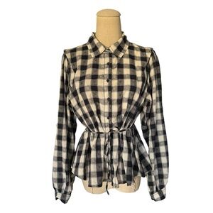 The Great The Stream Heart Check Gingham Shirt Navy White Button Up